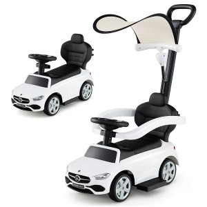 Mercedes-Benz vaikiškas paspirtukas su stumiamąja rankena